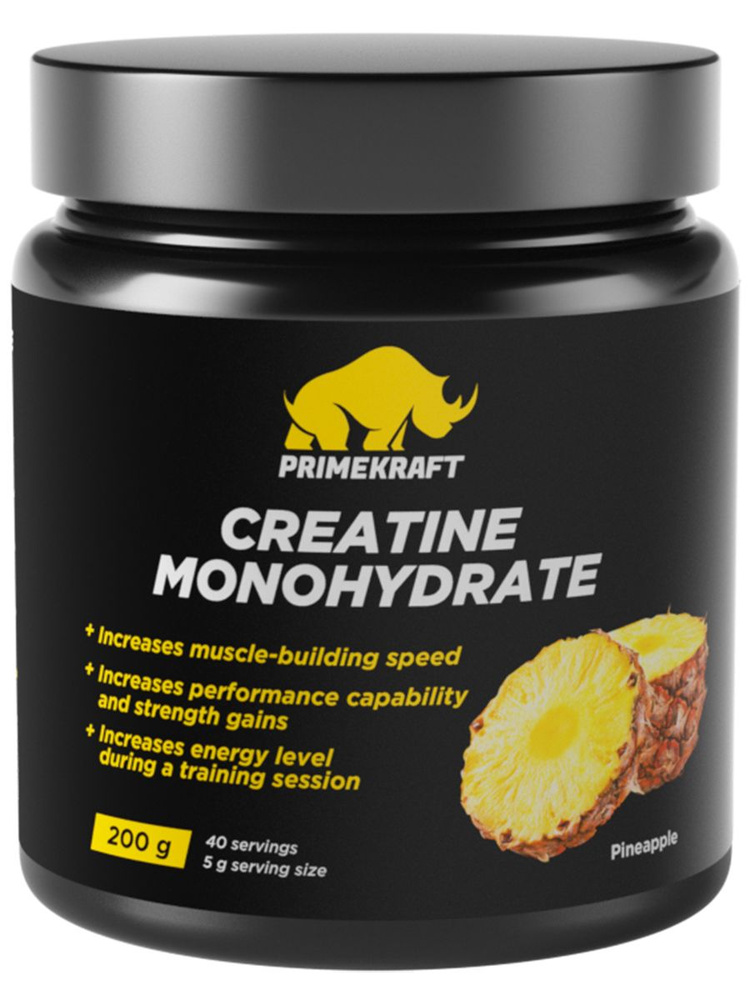 Креатин моногидрат Prime Kraft Creatine Monohydrate, 200 г, ананас #1