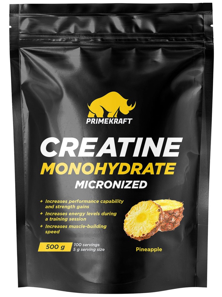 Креатин моногидрат Prime Kraft Creatine Monohydrate, 500 г, ананас #1