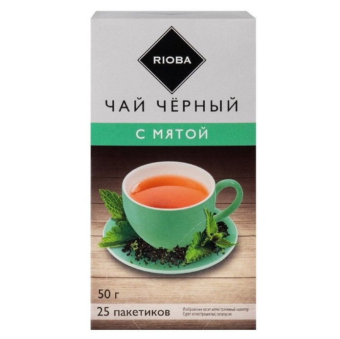 RIOBA Чай черный с мятой (2г x 25шт), 50г Россия #1