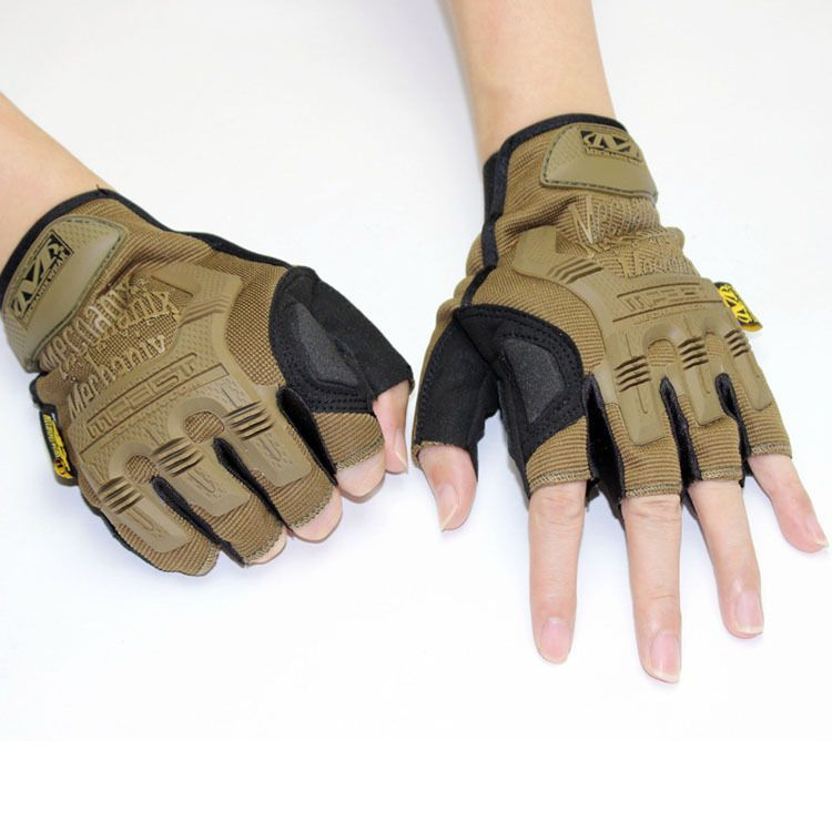 Перчатки тактические защитные без пальцев MECHANIX M-PACT Tactical Green (зеленые размер M)  #1