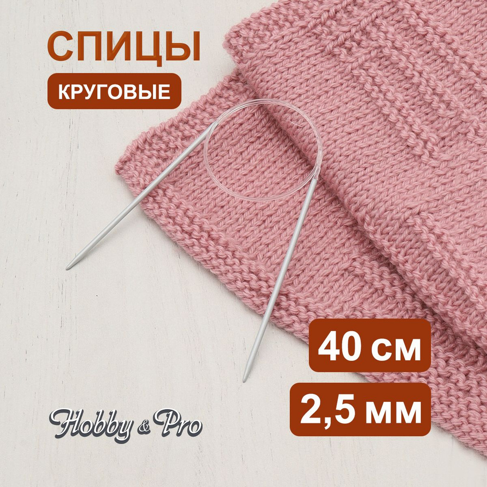 Спицы круговые алюминиевые с покрытием 40 см, 2,50 мм Hobby&Pro  #1