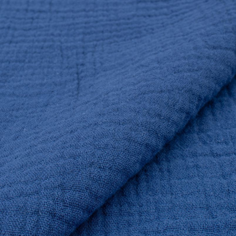 Муслин двухслойный, ткань для шитья синий 200x135 см #1