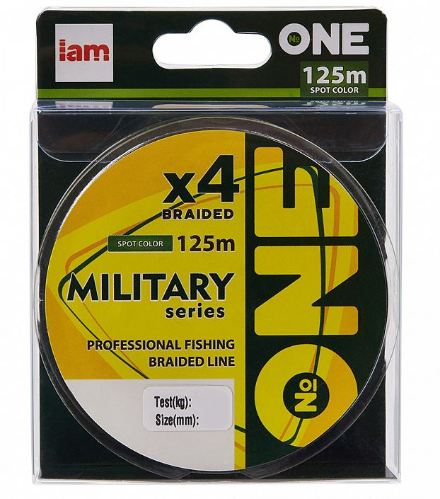 Плетеный шнур Iam №One Military X4 125м Spot color 0.14, 1 шт. #1