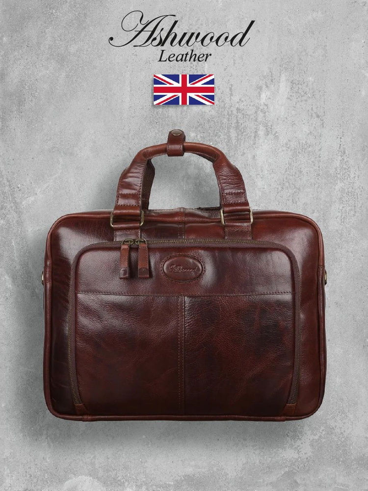 Портфель мужской кожаный Ashwood Leather 8143 Brown #1