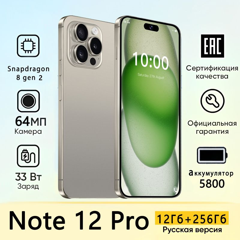 ZUNYI Смартфон Note 12 Pro Ростест (EAC) 12/256 ГБ, серебристый #1