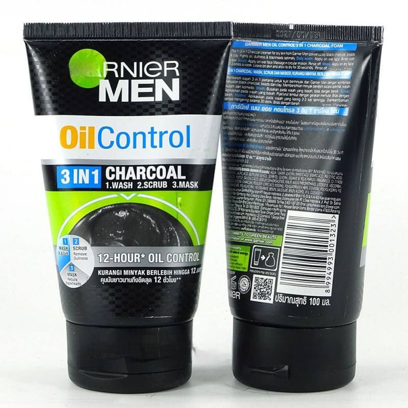 Очищающее средство для лица rnier Men Oil Control 3in1 Charcoal #1