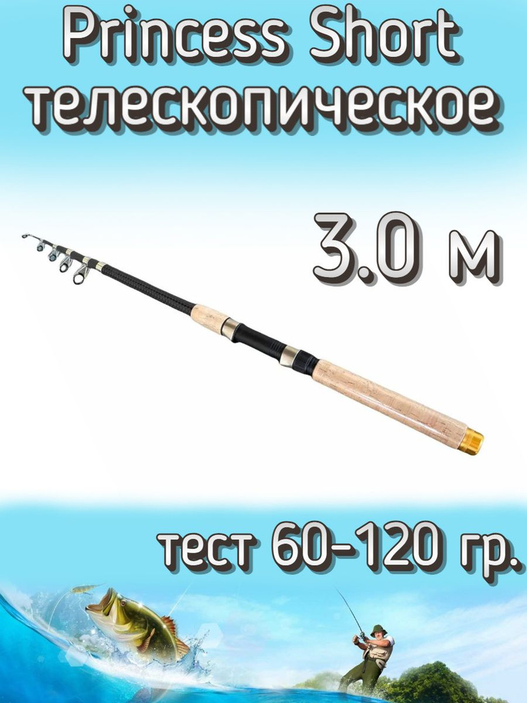 Удилище телескопическое Princess короткое, тест 60-120 грамм, 300 см  #1