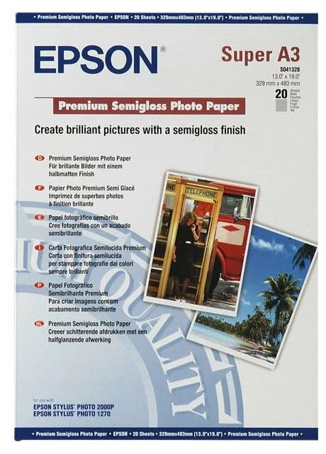 Полуглянцевая фотобумага EPSON Premium Semigloss Photo Paper A3+ (20 л, 260 г/м2) C13S041328  #1