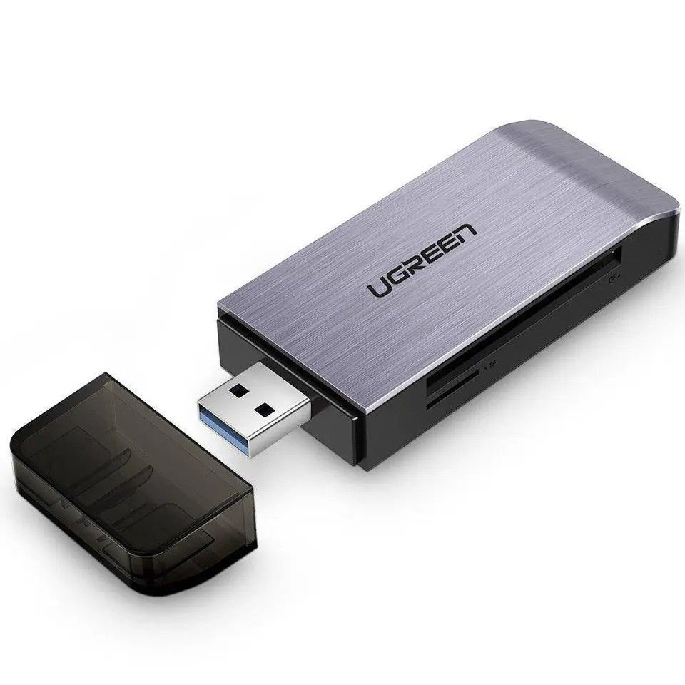 Картридер UGREEN CM180-50541, USB 3.0 - SD+MicroSD+Memory Stick, серый #1