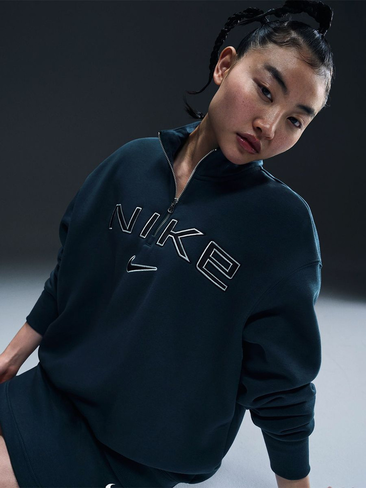 Свитшот Nike W Nsw Phnx Flc Oos Logo Qz Top #1