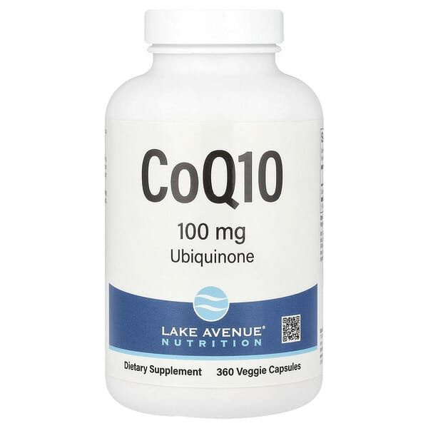 Коэнзим Q10, убихинон класса USP, 100 мг, 360 растительных капсул, Lake Avenue Nutrition, США  #1