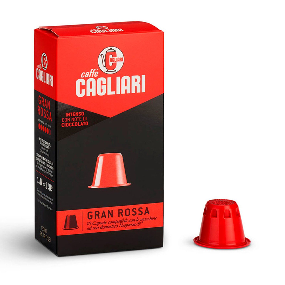 Натуральный молотый кофе в капсулахCagliari Gran Rossa 10 caps 5,6 гр молотый,2 упаковки  #1