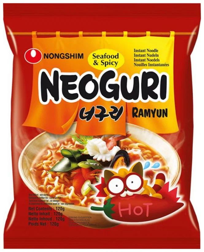 Лапша быстрого приготовления Олькунан ногури острый (олькунан ногури) Neoguri (Hot) Ramyun 120g Nongshim #1