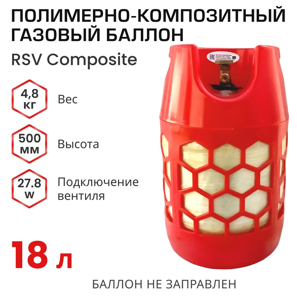 Баллон пропановый композитный 18 л RSV Composite. ПУСТОЙ #1