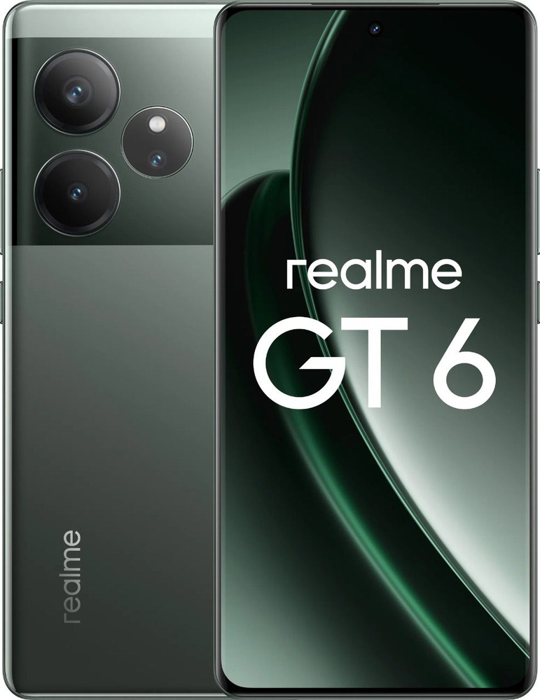 realme Смартфон GT 6 Ростест (EAC) 12/256 ГБ, зеленый #1