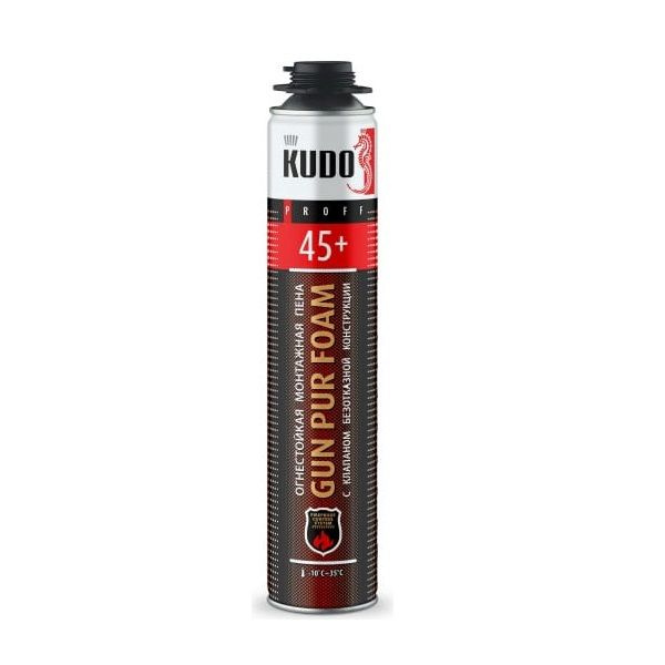 Пена монтажная KUDO профессиональная, огнестойкая FIRE PROOF 45 +, 1000 мл  #1