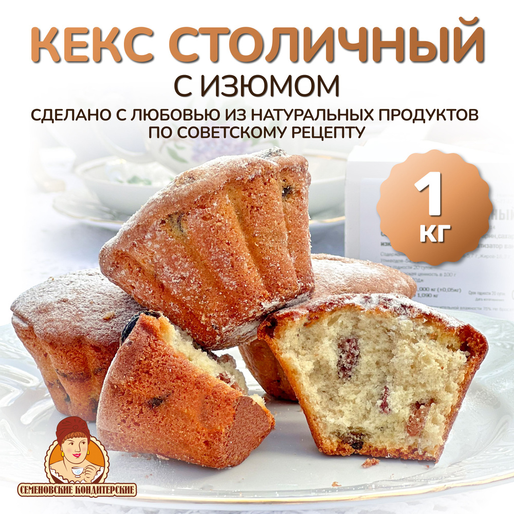 Классический влажный кекс с изюмом