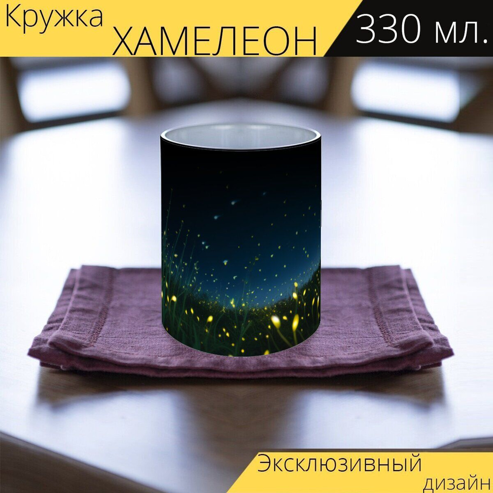 LotsPrints Кружка ""Луна и светлячки" 503", 325 мл, 1 шт #1