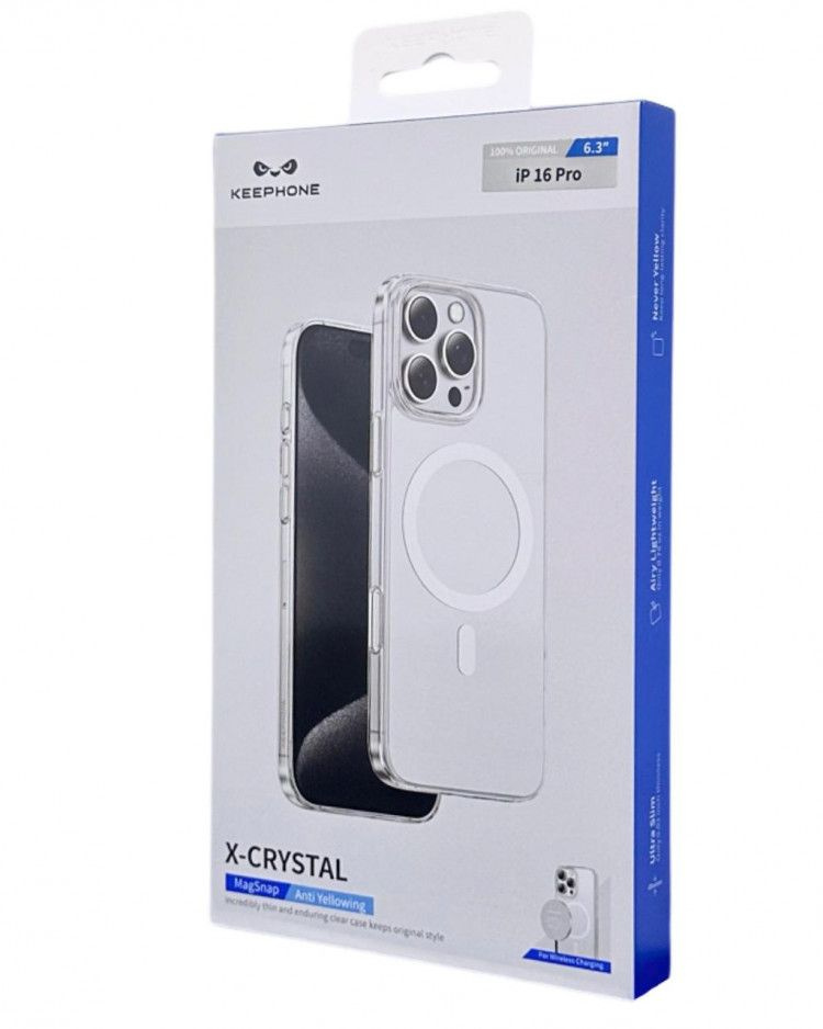 Накладка для i-Phone 16 Pro Keephone X-Crystal MagSnap прозрачный, 00-00049182 #1