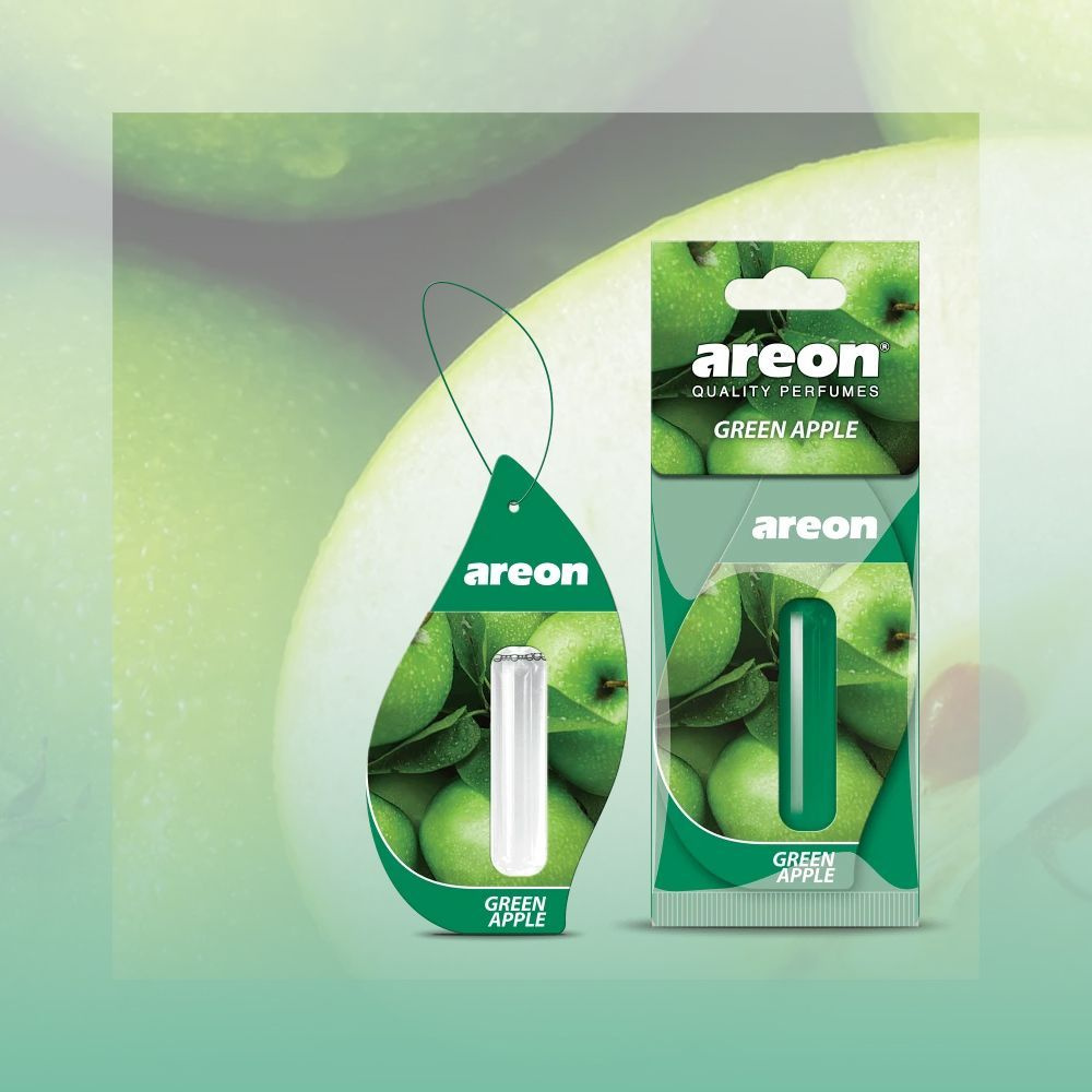 Ароматизатор "AREON" подвесной сухой с капсулой LIQUID Green Apple (Зеленое Яблоко)  #1