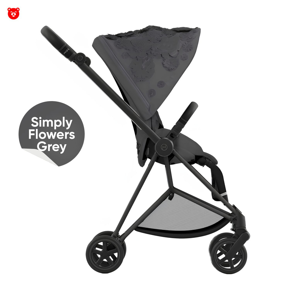 Cybex Mios III Прогулочная коляска, шасси Matt Black, текстиль Simply Flowers Grey  #1