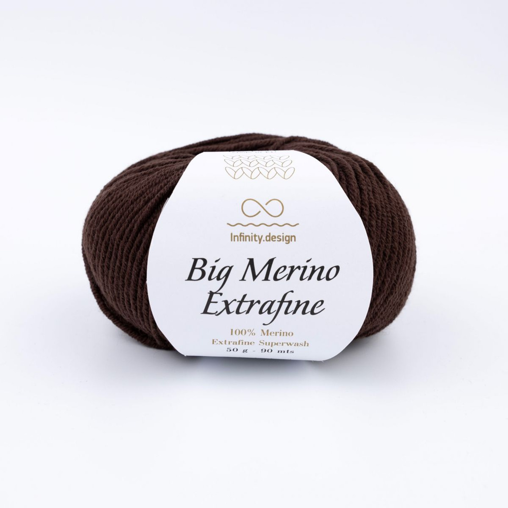 Пряжа для вязания Infinity Design Big Merino Extrafine (3082 Brown) 5 мотков по 50 г/95 м  #1