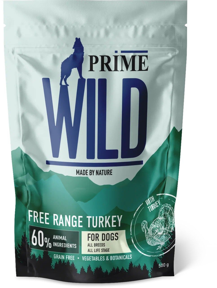 PRIME WILD Free Range Turkey 500 г сухой корм для щенков и собак всех пород с индейкой 3шт  #1