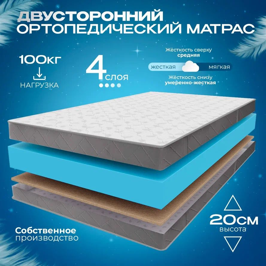 VITAFLEX Матрас Ортопедический беспружинный матрас 60x140 VITAFLEX Anatomic 19V Sk, латексированая кокосовая #1