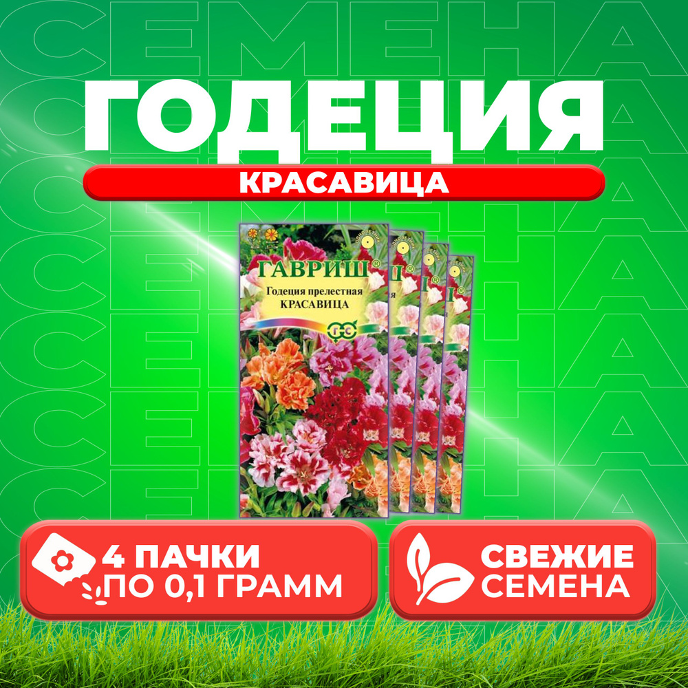 Годеция Красавица, смесь, 0,1, Гавриш, Цветочная коллекция (4 уп)  #1