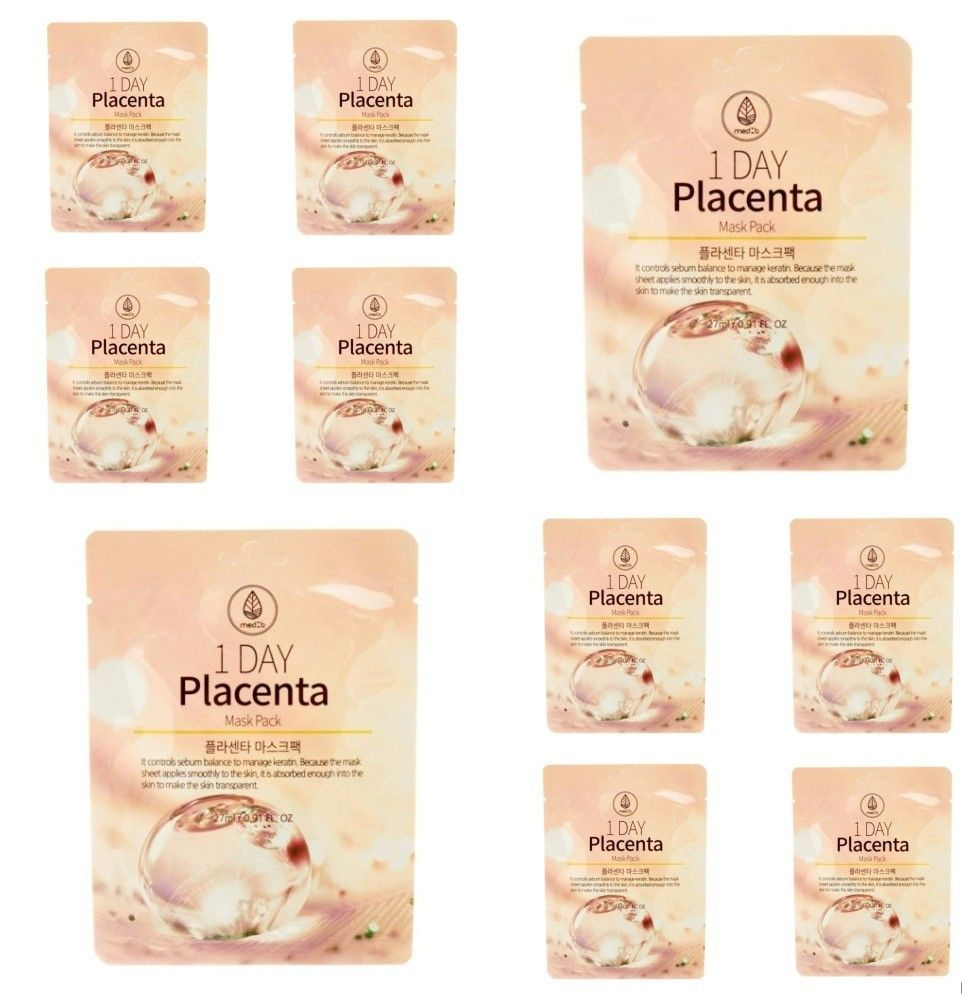 MedB Тканевая маска для лица 1 Day Placenta Mask Pack, с экстрактом плаценты, 27 мл, 10 шт  #1