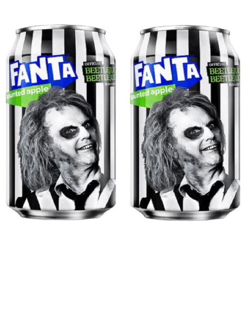 Fanta Haunted Apple x Beetlejuice Напиток газированный с яблочным вкусом, без добавления сахара, 2 шт. #1