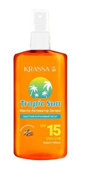 KRASSA спрей масло-активатор загара, Tropic Sun, SPF-15, 150мл #1