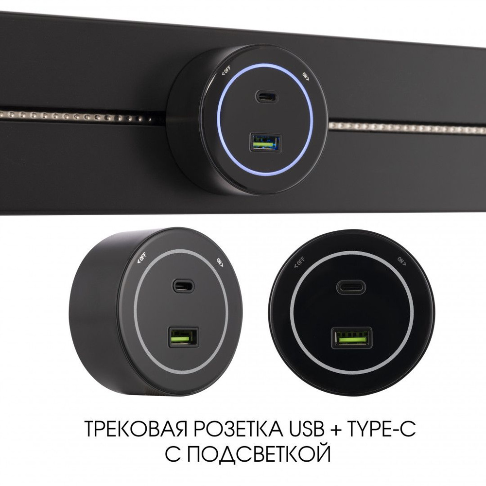 Трековая розетка Arte Milano Am-track-sockets-39 399732TS/USB-Type-C Black #1