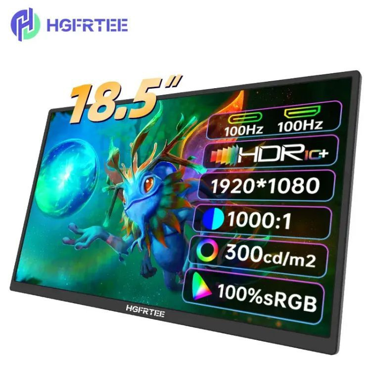 HGFRTEE 18.5" Монитор Портативный 18,5 дюймов, черный #1