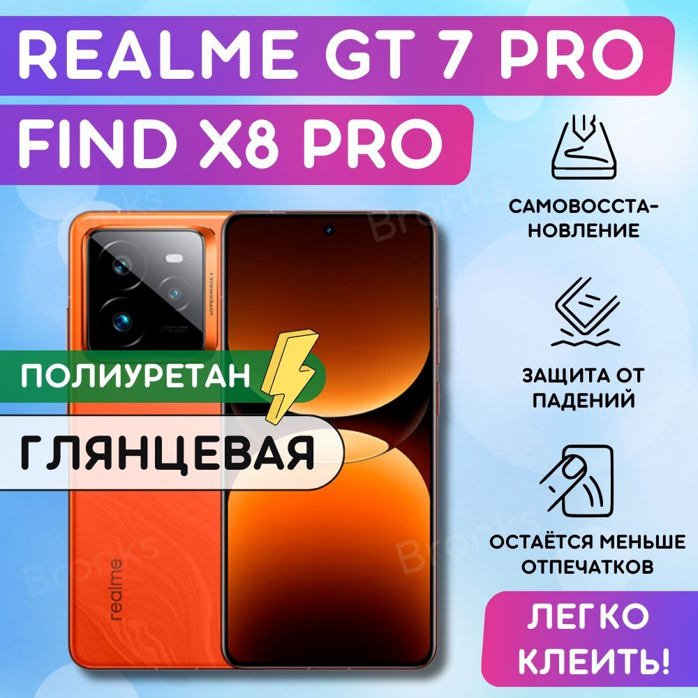 Гидрогелевая полиуретановая пленка на Oppo Find X8 Pro, Vivo X200 Pro, Realme GT 7 Pro, плёнка защитная #1