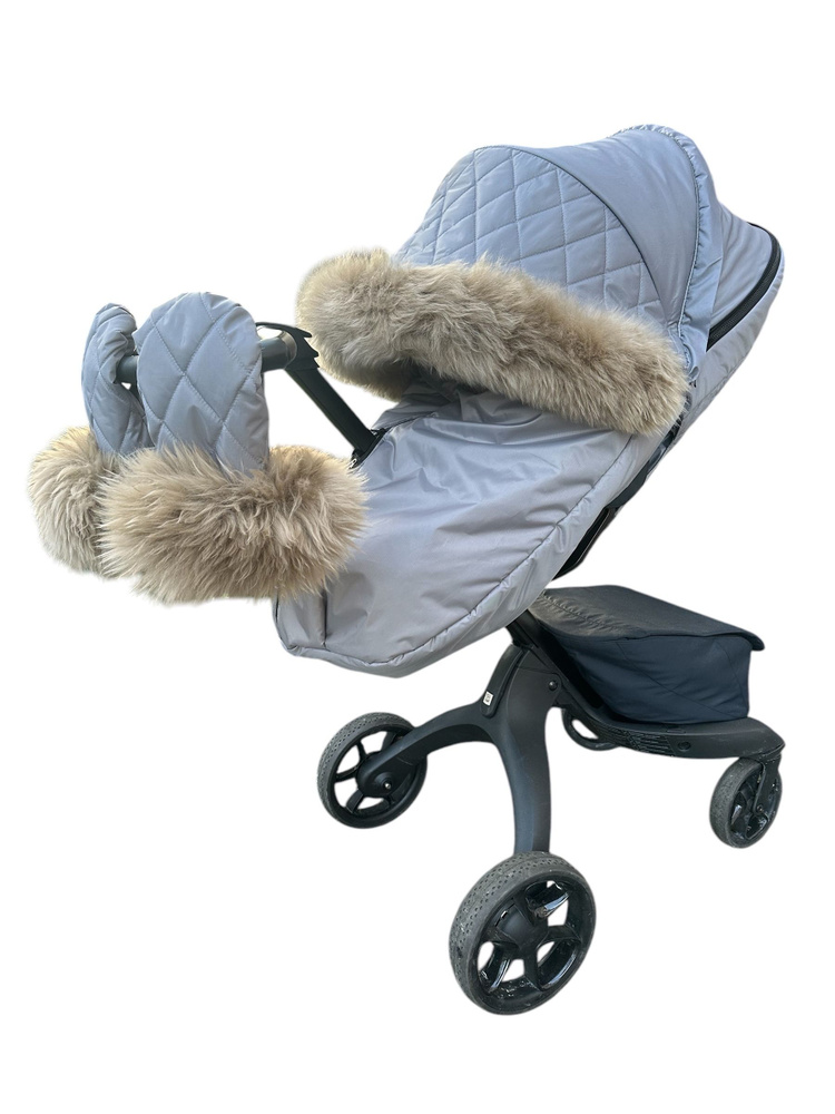 Зимний кит BABYNITTO для колясок Stokke Xplory X, серый #1