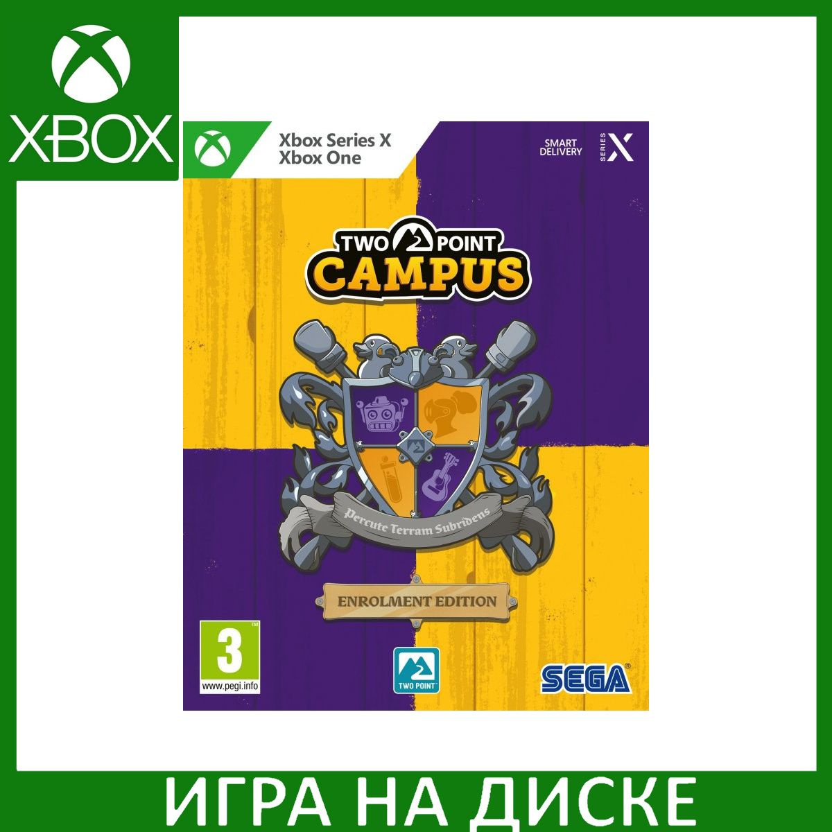 Диск с Игрой Two Point Campus Enrolment Edition (Xbox One/Series X). Новый лицензионный запечатанный диск.