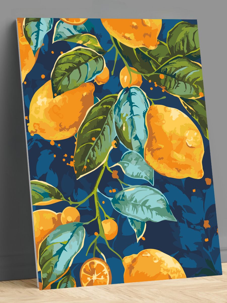 Картинапономерам,нахолстеиподрамникеСочныелимоны30*40