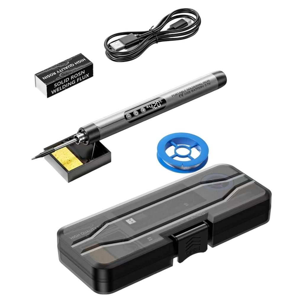 ПортативныйUSBцифровойдисплейперезаряжаемыйэлектрическийпаяльникUSBстандартногосерогоцвета