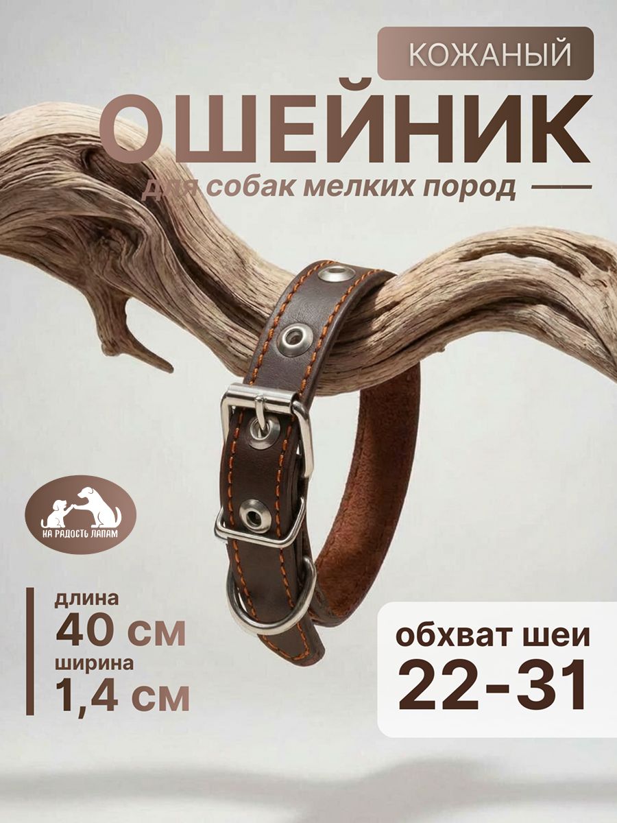 Ошейникдлясобаккожаныйбезразмерный,длямелкихпород,ширина1,4см