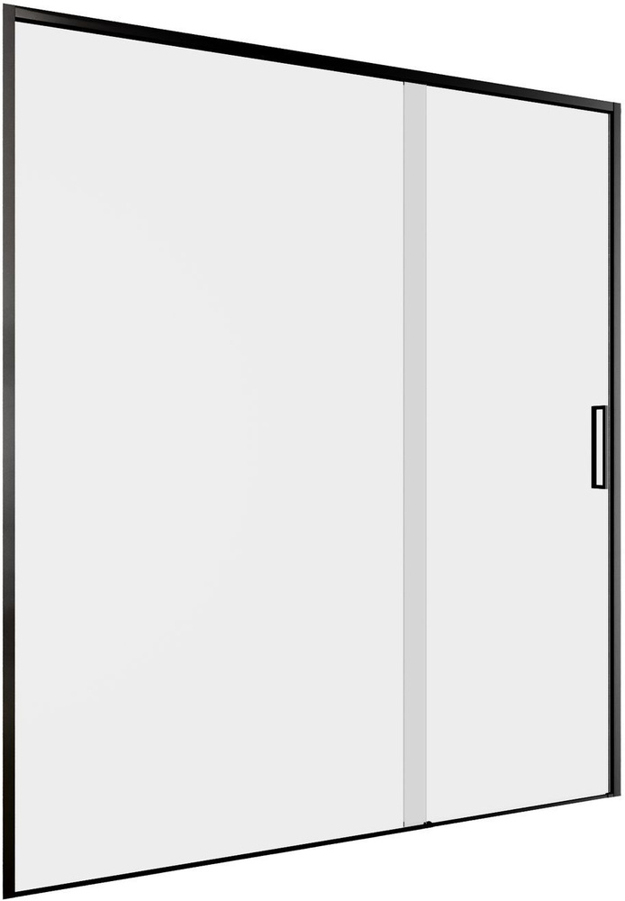 Душевая дверь в нишу Aquanet Pleasure Evo 160 AE65-N160-BT профиль черный, прозрачное стекло  #1