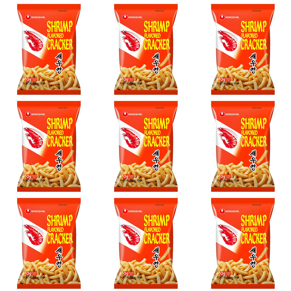 Nongshim Чипсы креветочные запеченые, 75 г, 9 уп #1