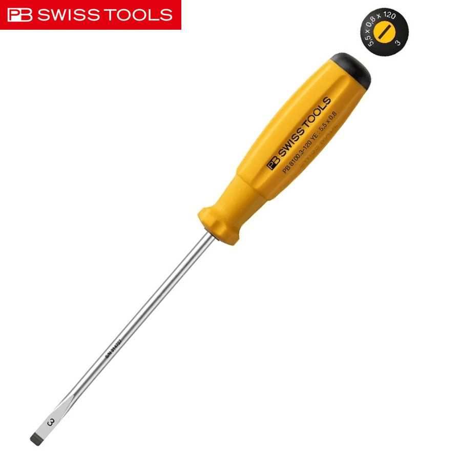 SwissGrip Отвертки с прорезями PB Swiss, длина 220 мм, NO. PB 8100 3-120 YE #1