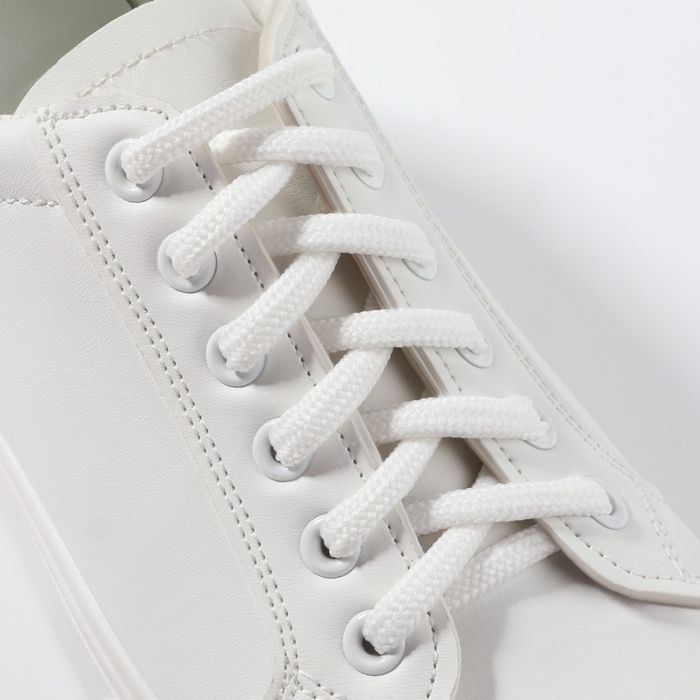 Шнурки для обуви, пара, круглые, d - 6 мм, 120 см, цвет белый, 25 пар  #1