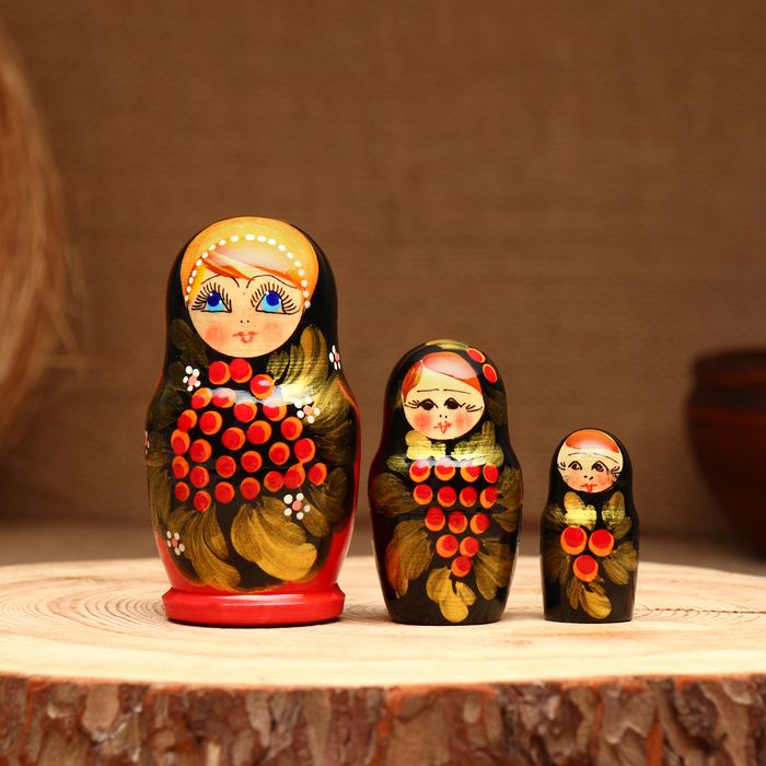 Матрёшка 3х-кукольная, Людмила краса , 10-11 см #1