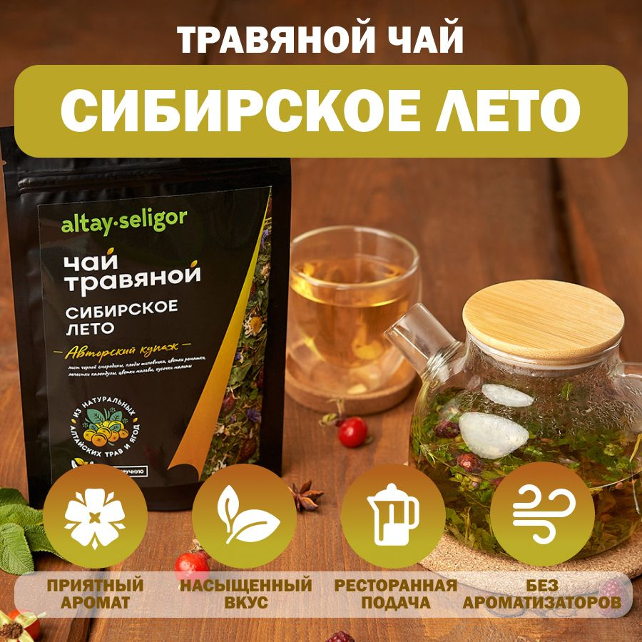 Травяной чай листовой "Сибирское лето" с листом черной смороды и кусочками малины, 50 гр  #1
