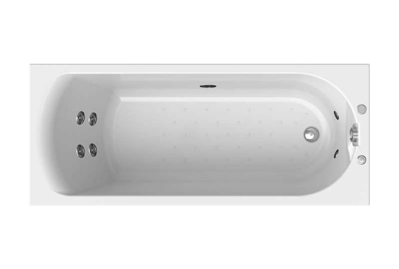Акриловая ванна Радомир Николь 150х70 на металлическом каркасе,слив перелив, фронтальная панель, гидромассаж #1