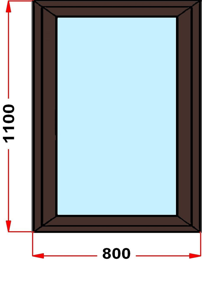 Окно+москитка из профиля Grunder 70 мм (1100 x 800), с поворотно-откидной створкой, стеклопакет 3 стекла, #1