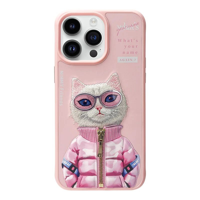 Чехол для iPhone 14 Pro с трехмерной вышивкой / Противоударный чехол / Nimmy Cool & Cute Embroidery Case #1