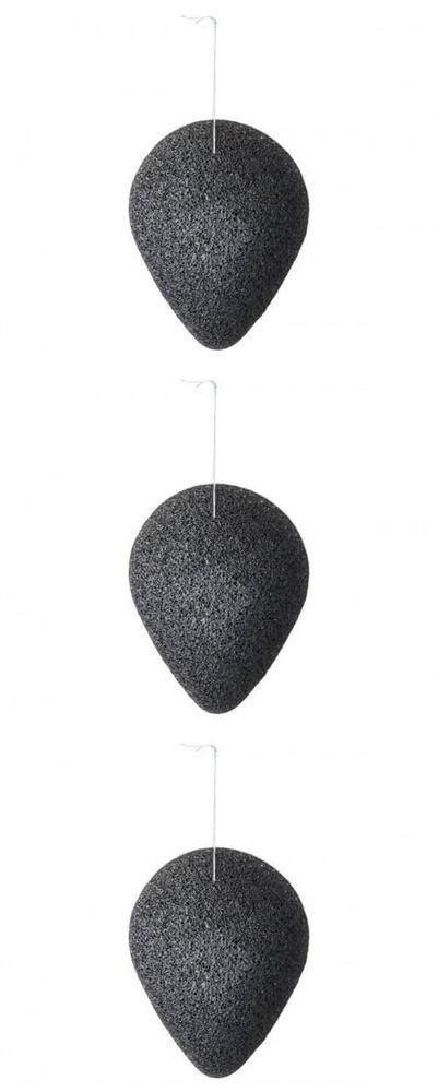 Purito Спонж косметический Bamboo Charcoal Konjac Sponge, 3 шт. #1